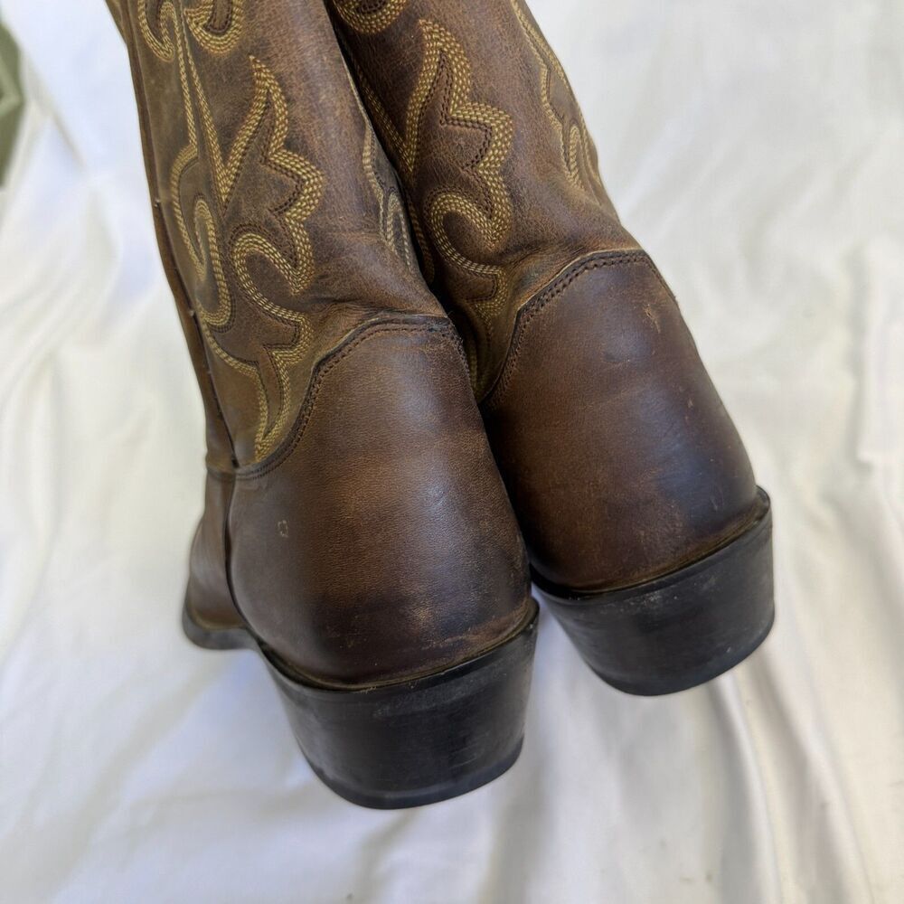 Justin Mens Western Cowboy WIDE 8EE Embroidered Leather 2553 Country Equestrian - Picture 4 of 9